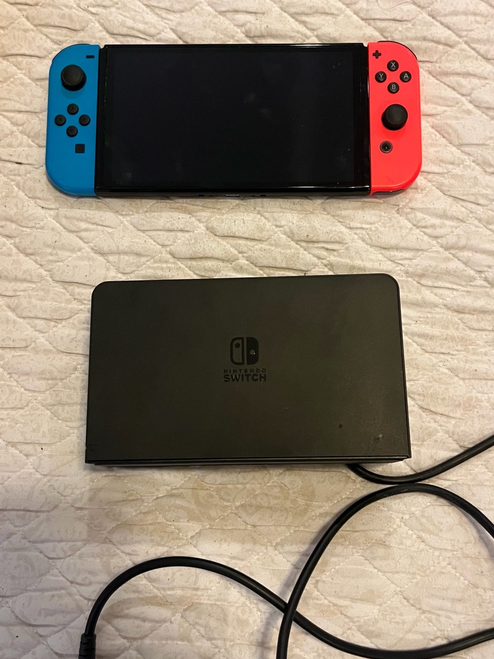 Nintendo Switch with Neon Blue Left & Neon Red Right Joy‑Con